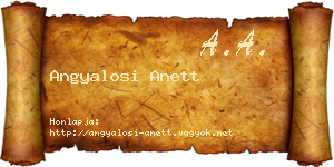 Angyalosi Anett névjegykártya